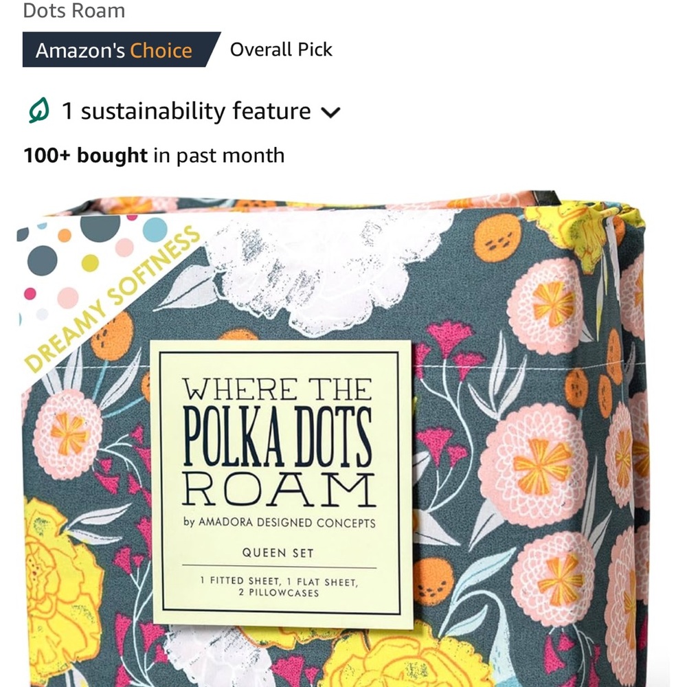 Floral Polka Dot King Sheet Set